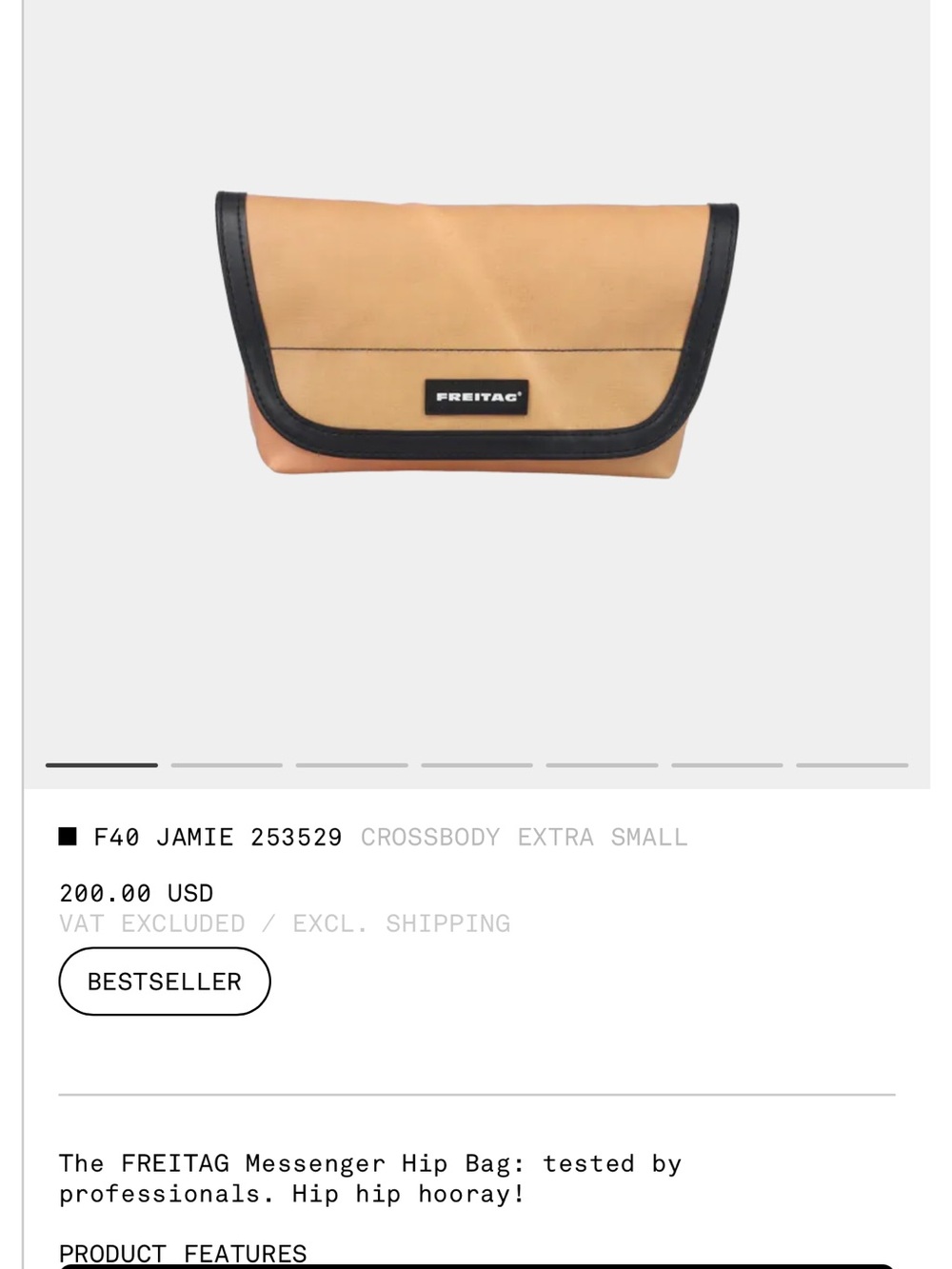 Freitag F40 JAMIE Sky Blue Sling Unisex Crossbody Messenger Hip Bag - Picture 13 of 13